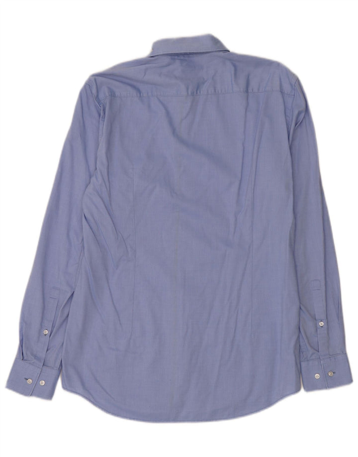 Camicia slim fit da uomo Hugo Boss taglia 39 15 1/2 cotone blu medio
