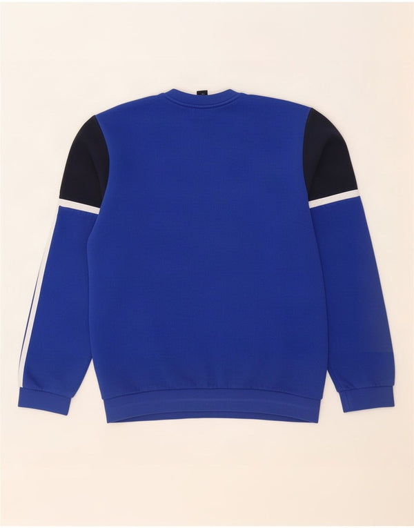 Felpa grafica da uomo Adidas Felpa in cotone color block blu medio