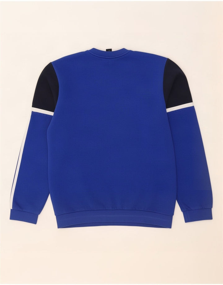 Felpa grafica da uomo Adidas Felpa in cotone color block blu medio