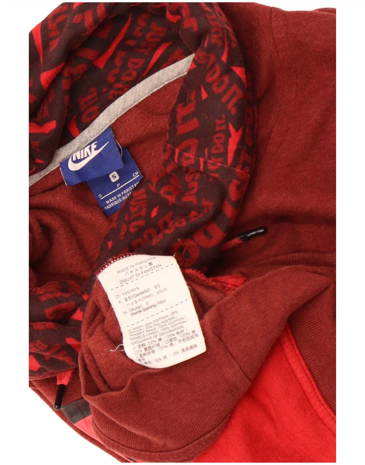 Felpa con grafica Nike da uomo, piccola, in cotone color block bordeaux