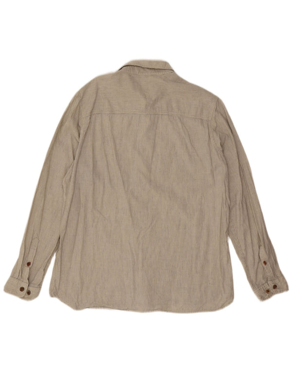 Camicia da uomo Fat Face Grande lino gessato beige