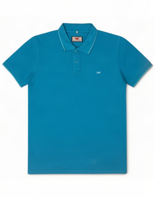 Carrera Polo da uomo vestibilità regolare large blu cotone
