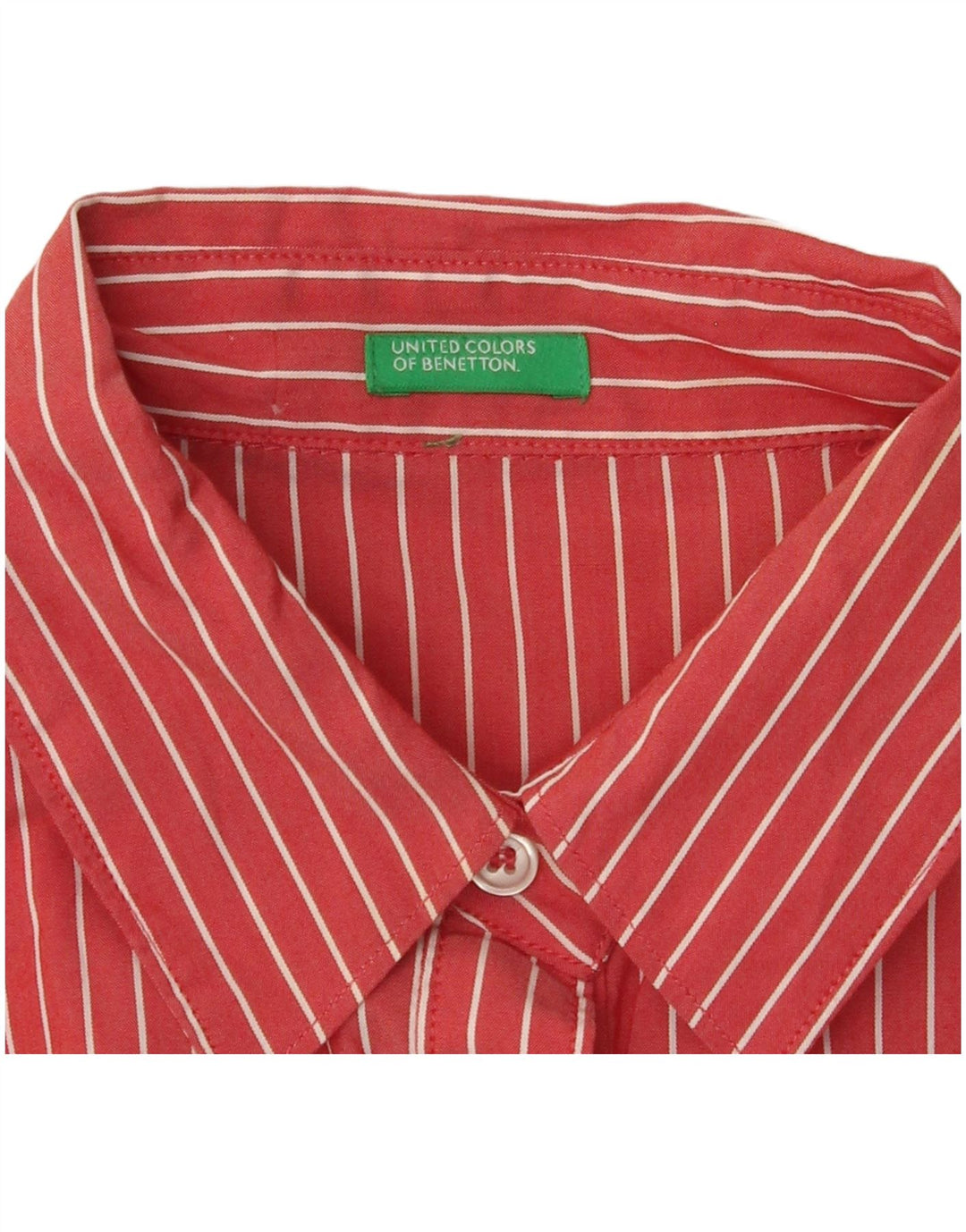Camicia a maniche corte da donna BENETTON UK 14 Gessato rosso medio