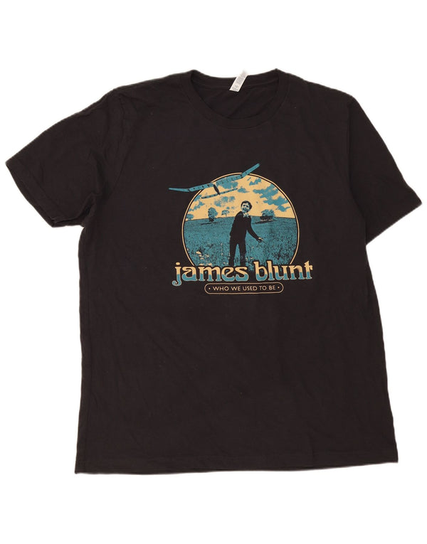 T-shirt grafica da uomo James Blunt Bella Canvas Top XL in cotone nero Musica