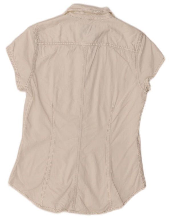 Camicia in denim a maniche corte da donna Levi's UK 12 Cotone bianco medio