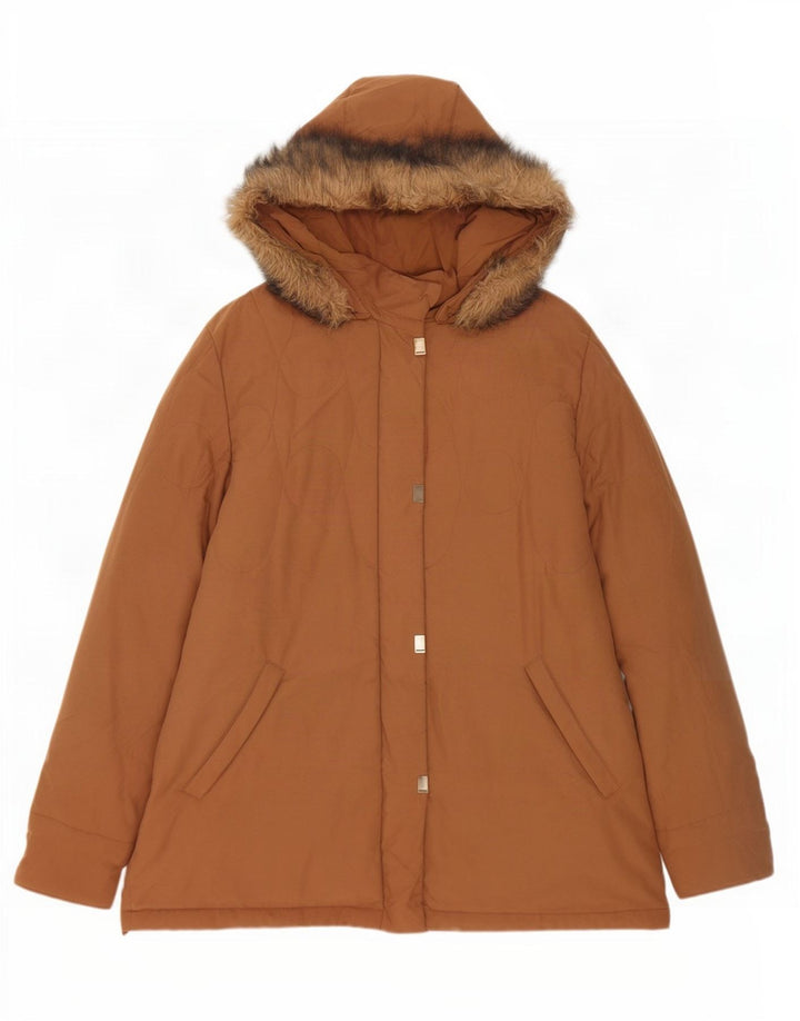 Giacca parka oversize con cappuccio da donna Marks & Spencer UK 18 XL Marrone