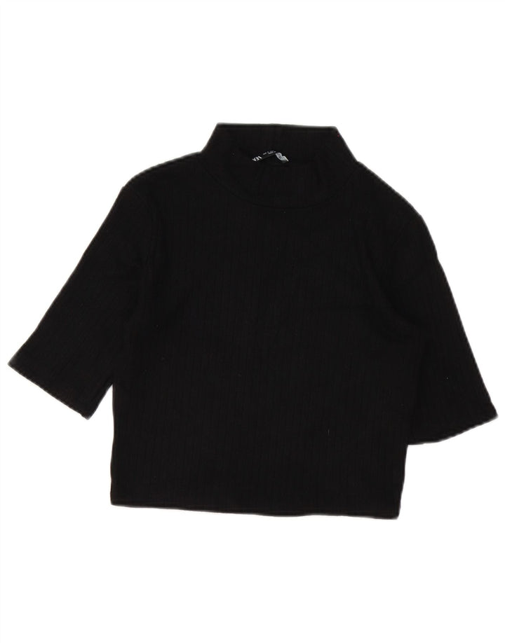 Top corto in camicetta corta da donna Zara UK 10 piccolo nero