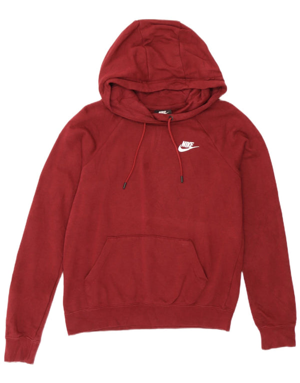 Felpa con cappuccio oversize da donna Nike UK 6 XS Borgogna Cotone