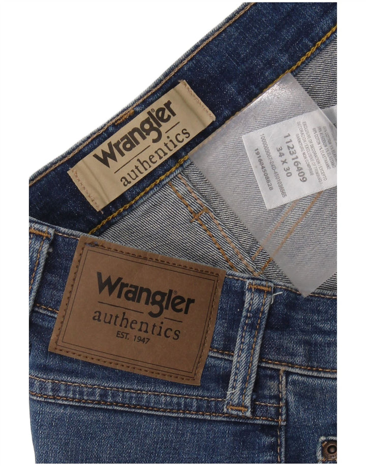 Jeans dritti da uomo WRANGLER W34 L30 cotone blu