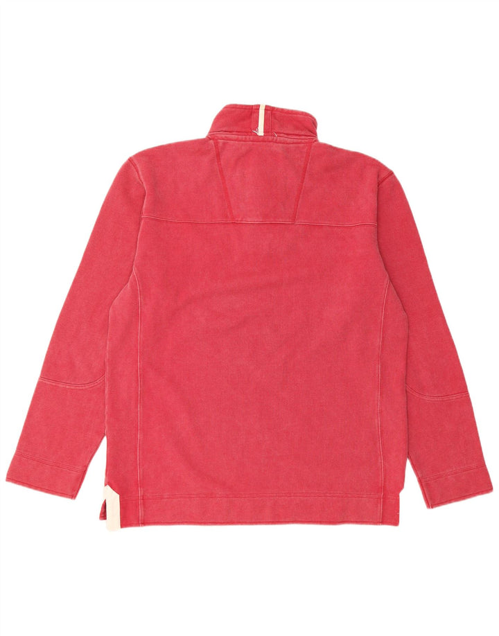 Crew Clothing Polo da rugby da uomo con zip e collo in cotone rosso medio