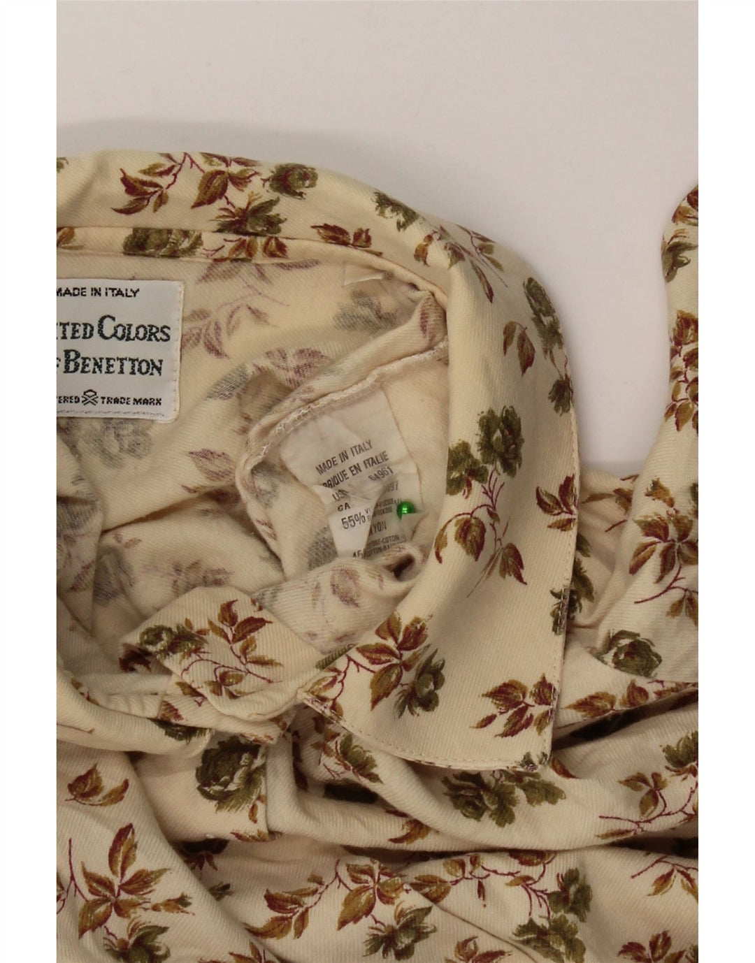 Camicia da donna Benetton UK 14 Viscosa floreale beige medio