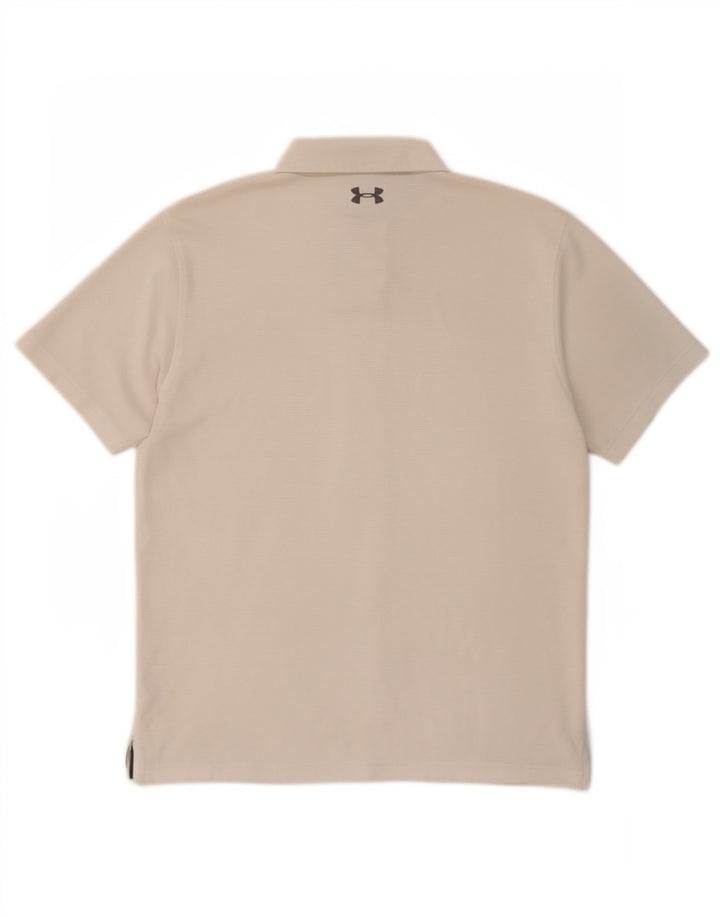 Polo da uomo Under Armour grande bianca in poliestere sportiva