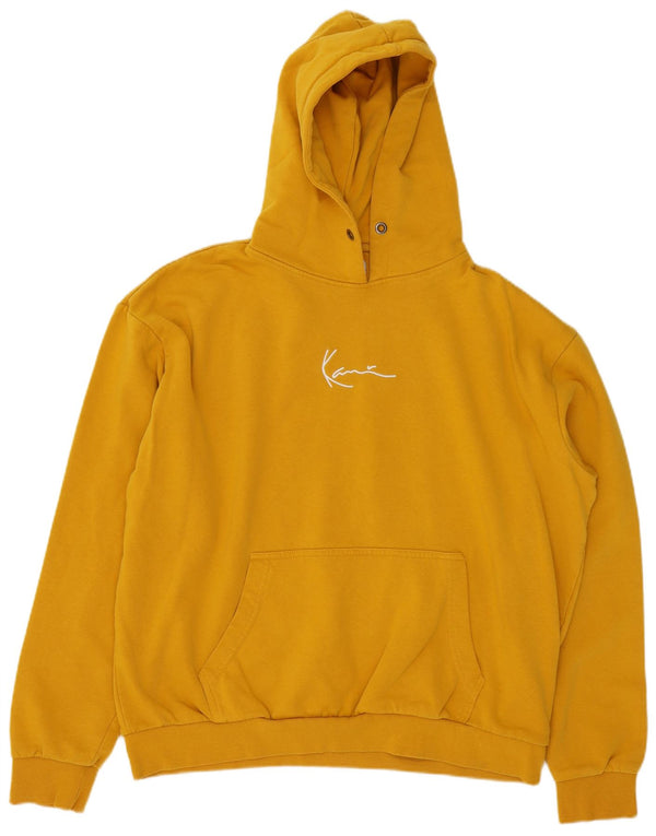 Karl Kani Mens Graphic Hoodie Jumper Medium Yellow Cotton