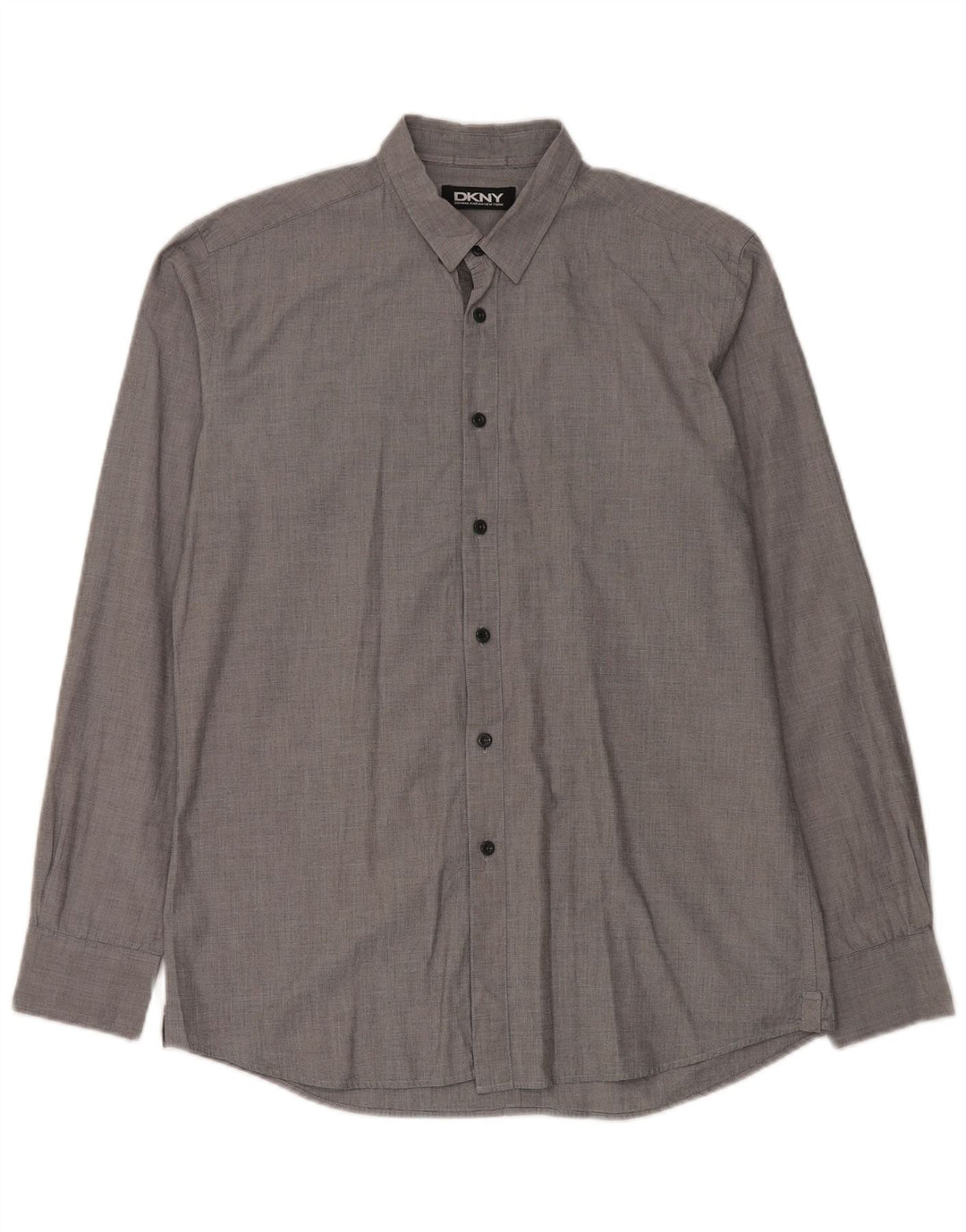Camicia da uomo DKNY in cotone gessato grigio medio