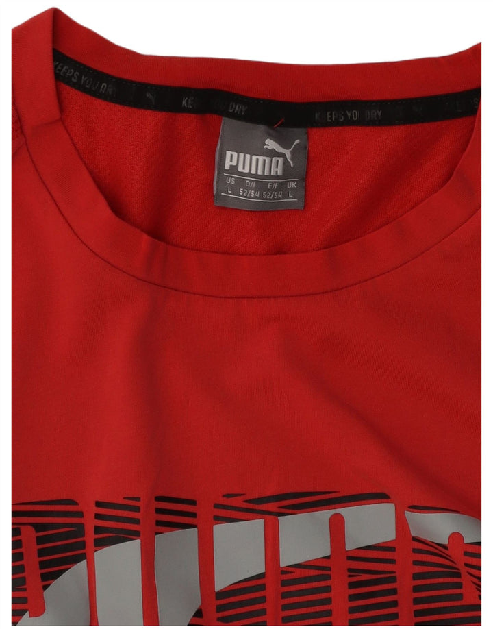 T-shirt grafica da uomo Puma Large rossa