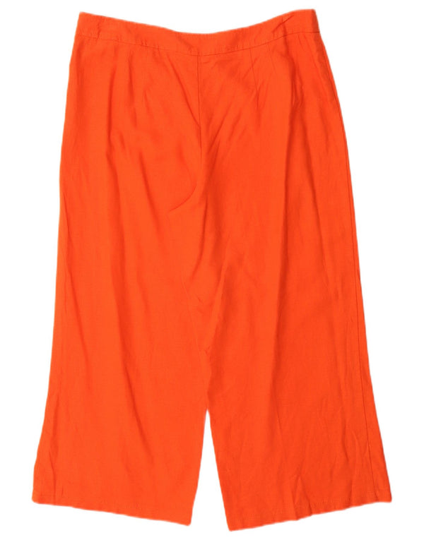 Pantaloni Capri da donna Marks & Spencer UK 12 Medium W30 L23 Lino arancione