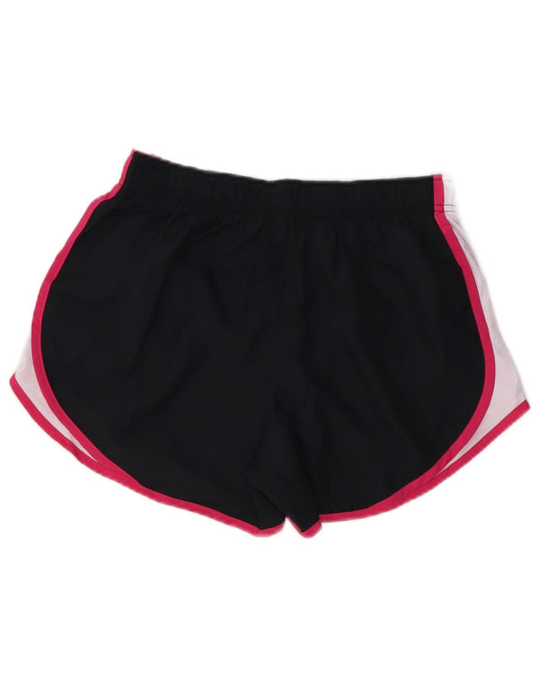 Pantaloncini sportivi NIKE da donna Dri Fit UK 8 piccoli in poliestere color block nero