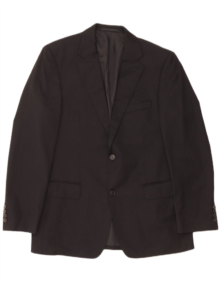 Giacca blazer da uomo a 2 bottoni HUGO BOSS EU 50 grande gessato nero