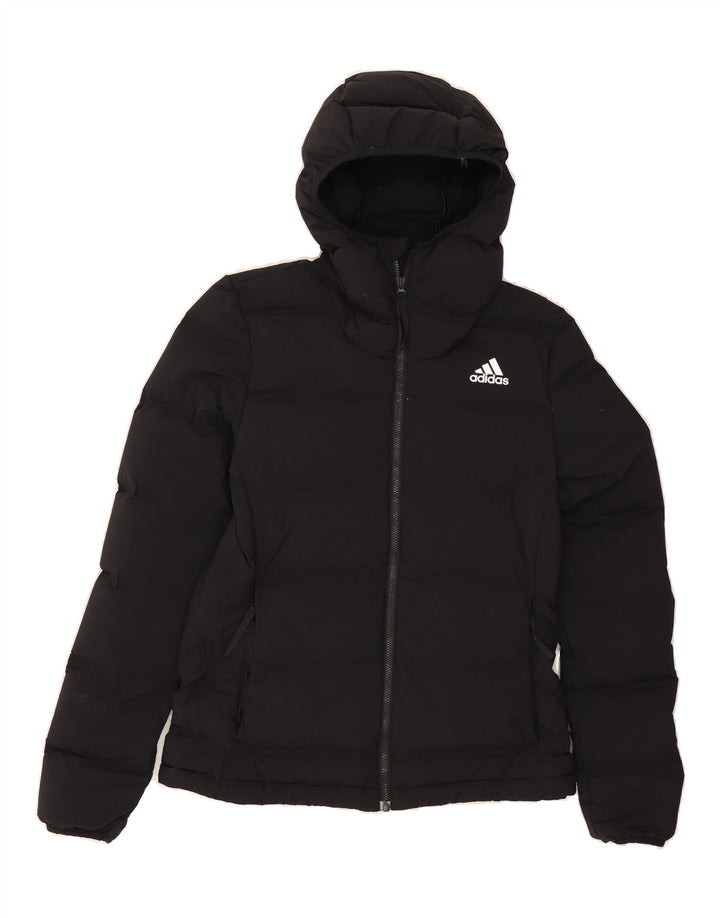 ADIDAS Womens Hooded Padded Jacket UK 2 2XS Black Polyamide Vintage Adidas and Second-Hand Adidas from Messina Hembry 