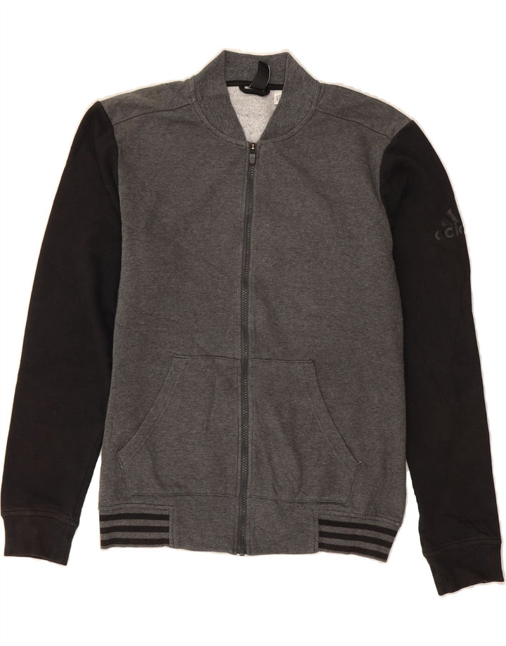 ADIDAS Womens Graphic Tracksuit Top Jacket UK 16 Large Grey Colourblock Vintage Adidas and Second-Hand Adidas from Messina Hembry 