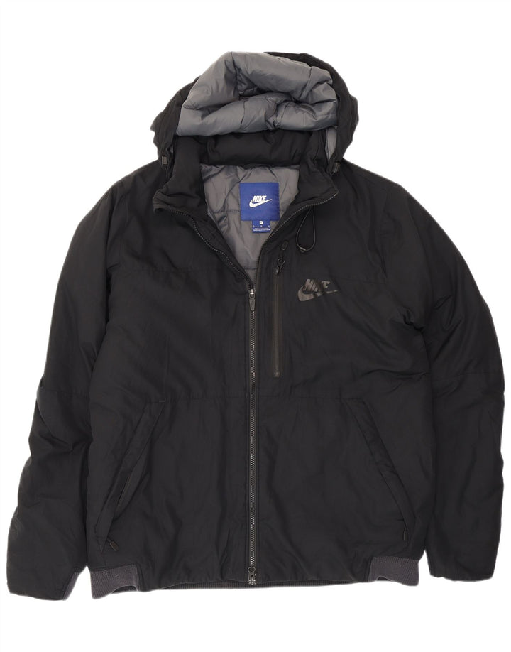 Giacca imbottita con cappuccio Nike da uomo UK 40 grande poliestere nero