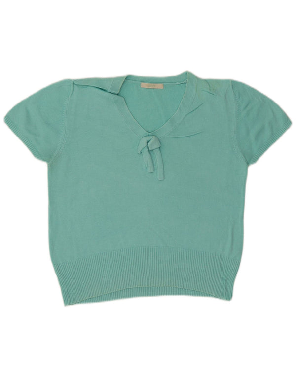 Maglione corto con scollo a V da donna Marks & Spencer UK 12 Medio Turchese