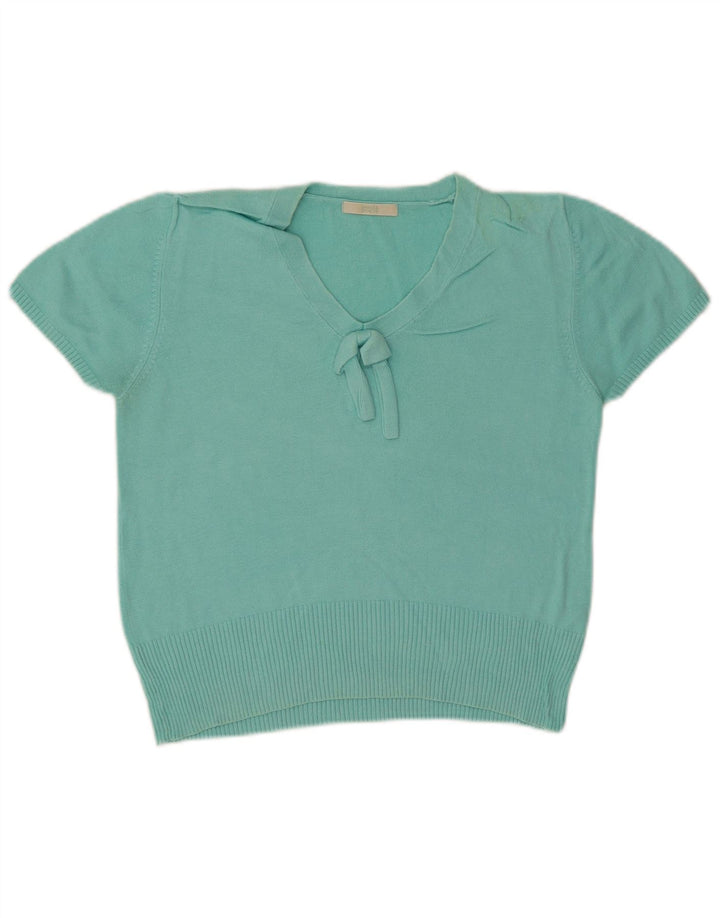Maglione corto con scollo a V da donna Marks & Spencer UK 12 Medio Turchese