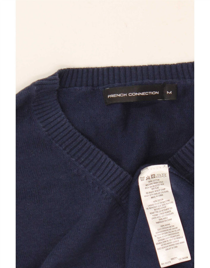 Maglione da uomo con scollo a V French Connection, cotone medio blu navy