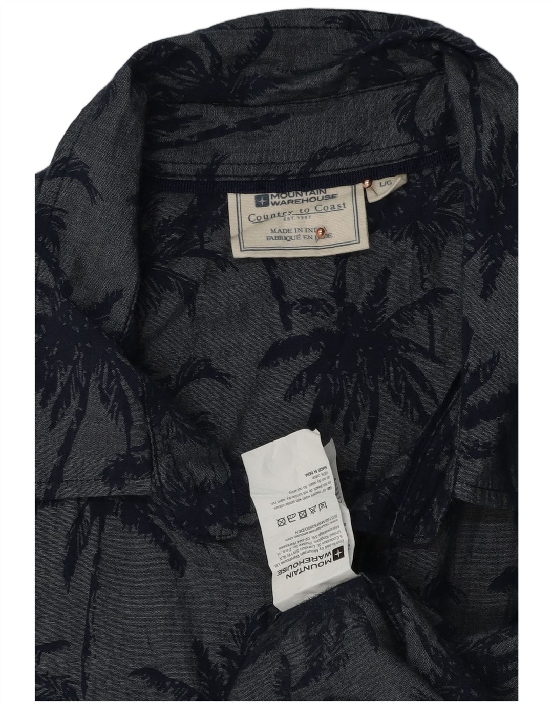 Camicia a maniche corte da uomo Mountain Warehouse Grande hawaiana floreale blu navy