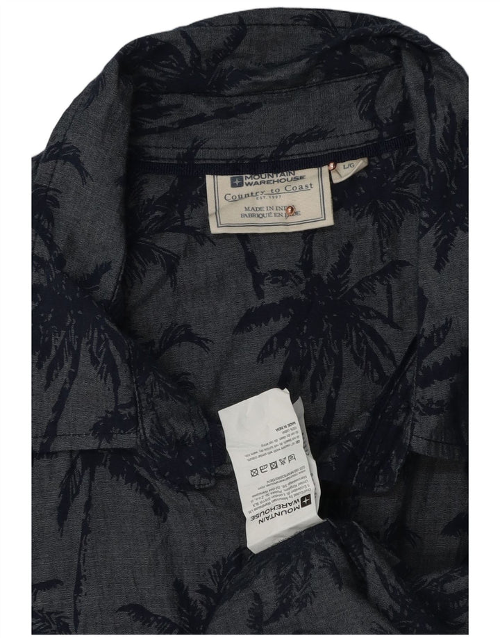 Camicia a maniche corte da uomo Mountain Warehouse Grande hawaiana floreale blu navy