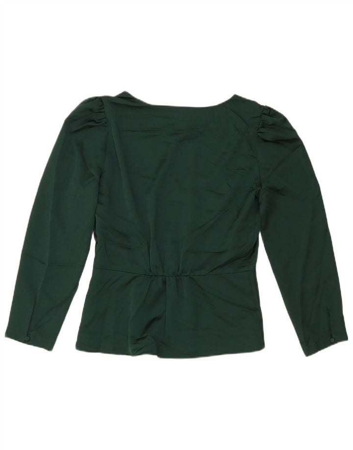 J. CREW Camicia da donna con maniche a 3/4 Camicetta US 4 Small Verde Poliestere