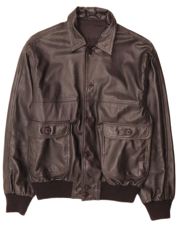 Vintage Mens Leather Jacket IT 50 Large Black