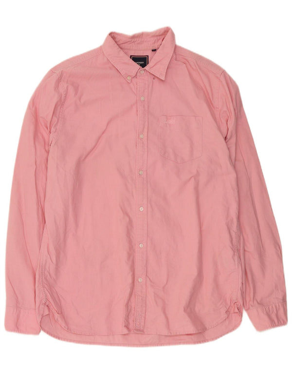 Camicia da uomo Superdry XL in cotone rosa