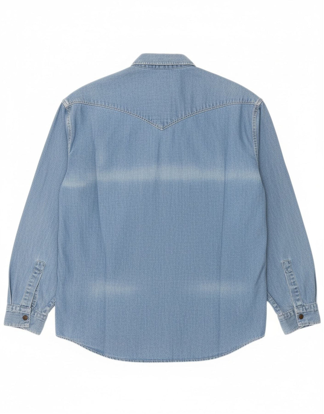 WAMPUM Mens Denim Shirt Medium Blue Cotton