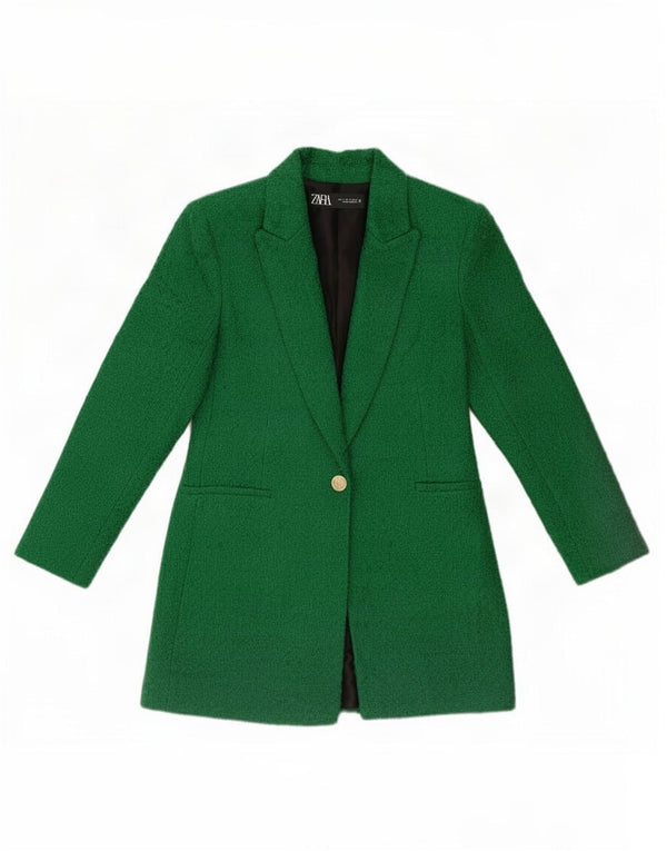 Giacca blazer da donna a 1 bottone Zara UK 10 piccola in acrilico verde