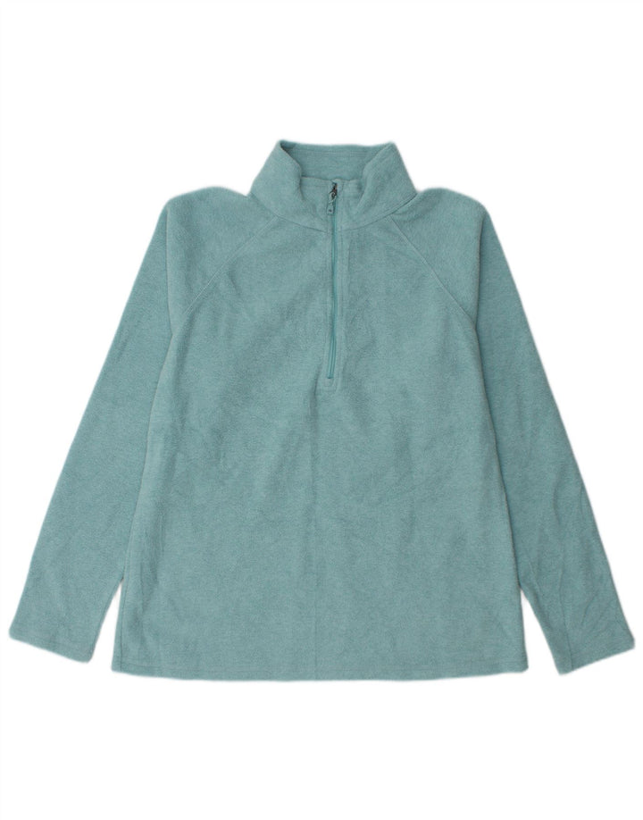 Maglione in pile da donna Eddie Bauer con collo con zip UK 14 Poliestere blu medio