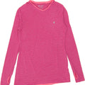 CHAMPION Womens Top Long Sleeve UK 12 Medium Pink Pinstripe Polyester Vintage Champion and Second-Hand Champion from Messina Hembry 