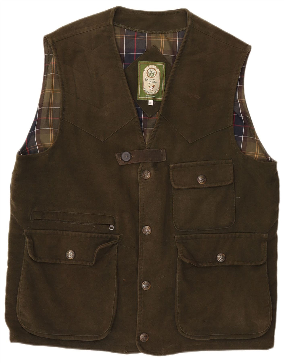 Gilet da uomo VINTAGE UK 42 XL cotone kaki