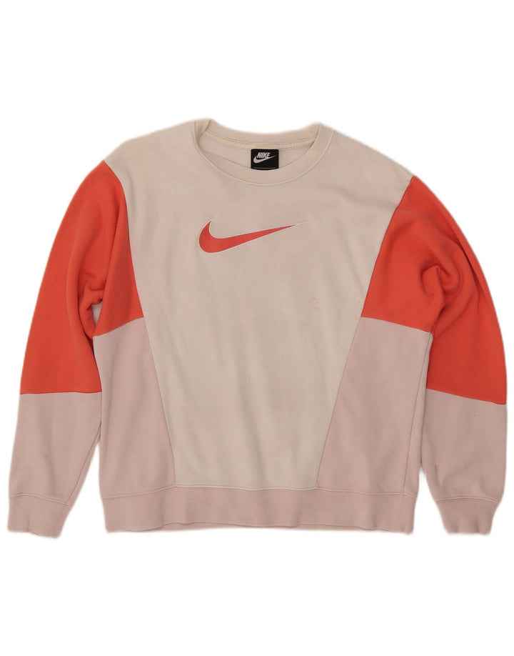 Felpa oversize da donna NIKE, maglione UK 10, piccola, multicolore