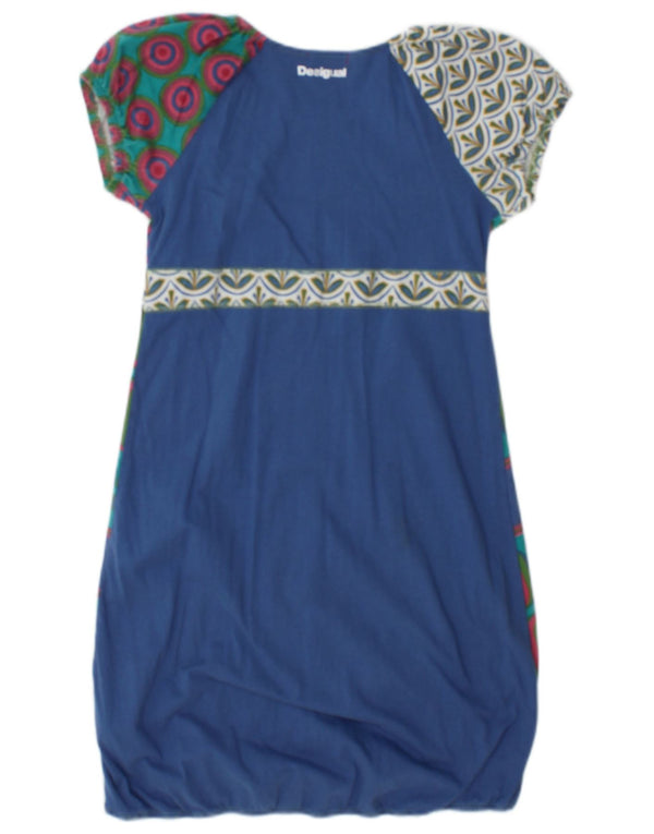 Desigual Abito tubino grafico per ragazze 13-14 anni Blu geometrico in cotone