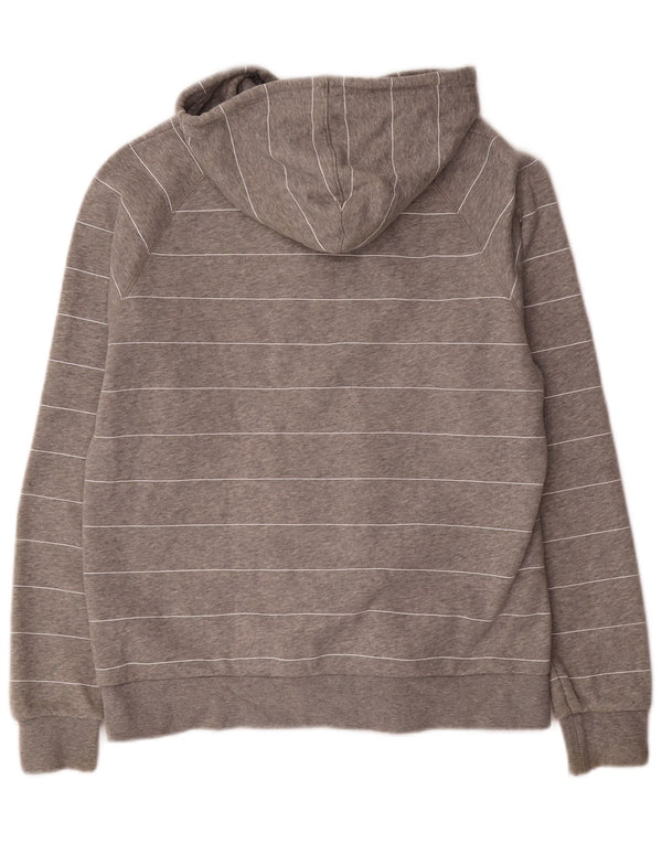Felpa con cappuccio e zip da donna Nike UK 18 XL cotone a righe grigie