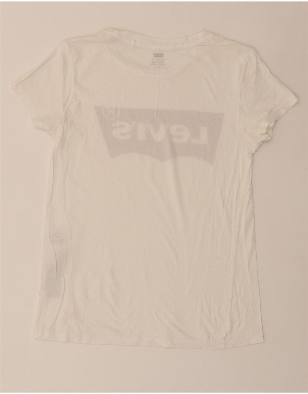 LEVI'S Womens Graphic T-Shirt Top UK 10 Small White Cotton Vintage Levi's and Second-Hand Levi's from Messina Hembry 