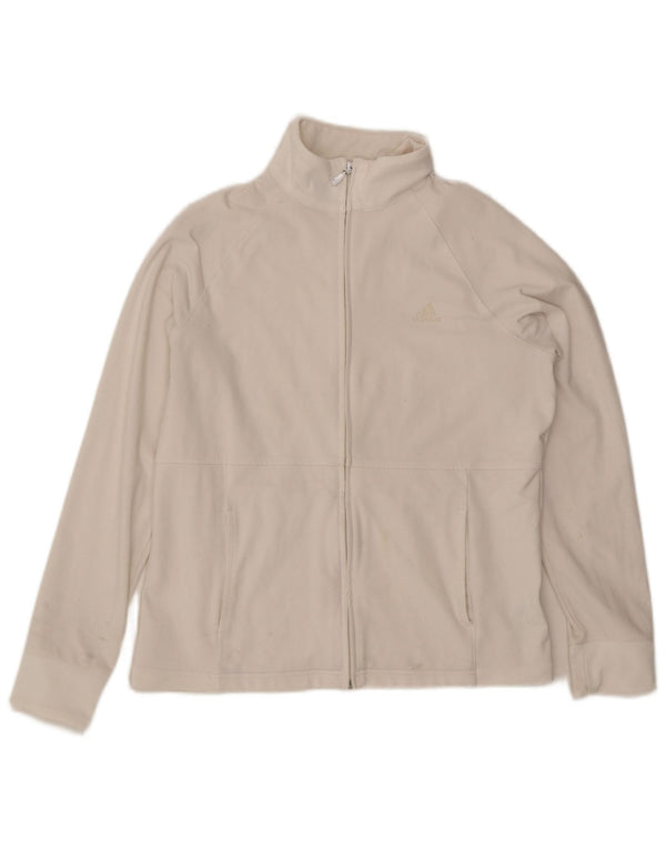 Giacca da tuta da donna Adidas UK 16 grande poliestere bianco