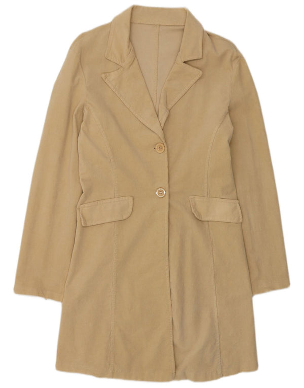 Soprabito vintage in velluto a coste da donna UK 12 Beige medio