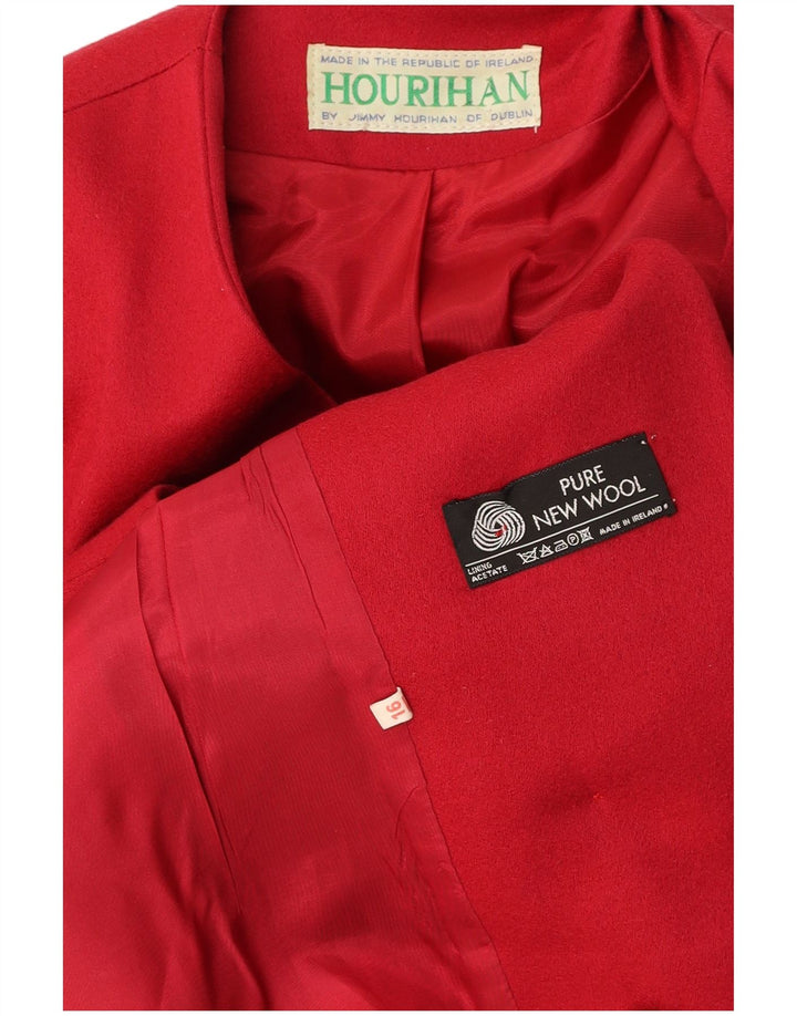 JIMMY Hourihan giacca blazer doppiopetto da donna UK 16 grande bordeaux