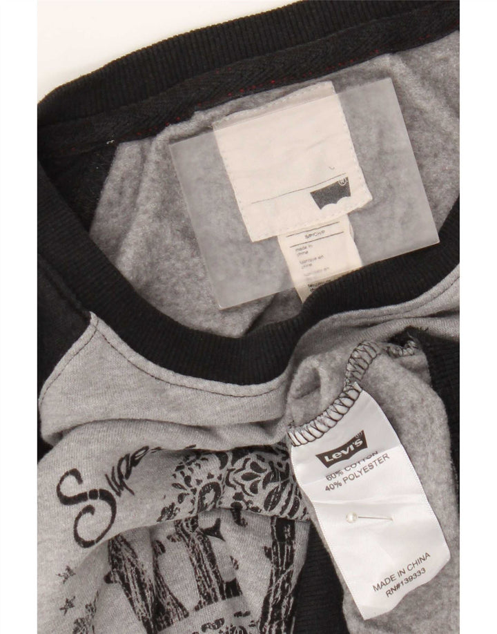 Felpa grafica da donna Levi's UK 10 Small Grey Colourblock