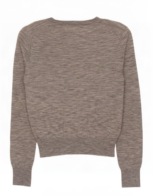 Maglione corto girocollo da donna Zara UK 10 piccolo grigio screziato