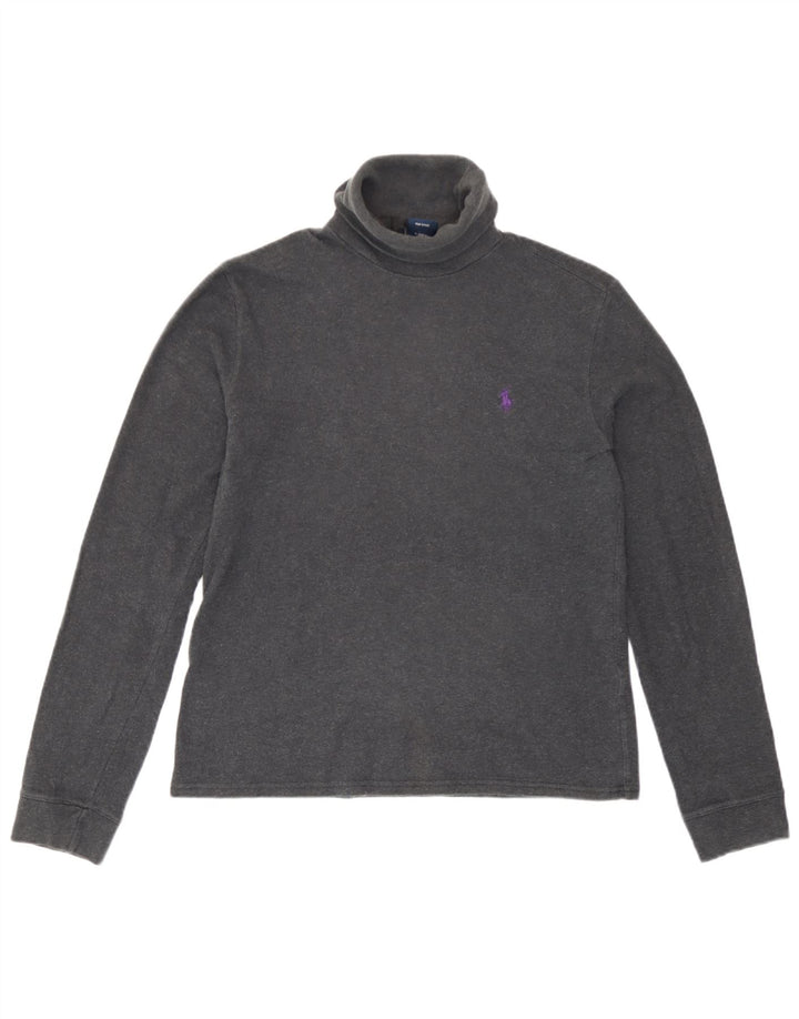 Top da donna a maniche lunghe Ralph Lauren UK 14 grande cotone grigio