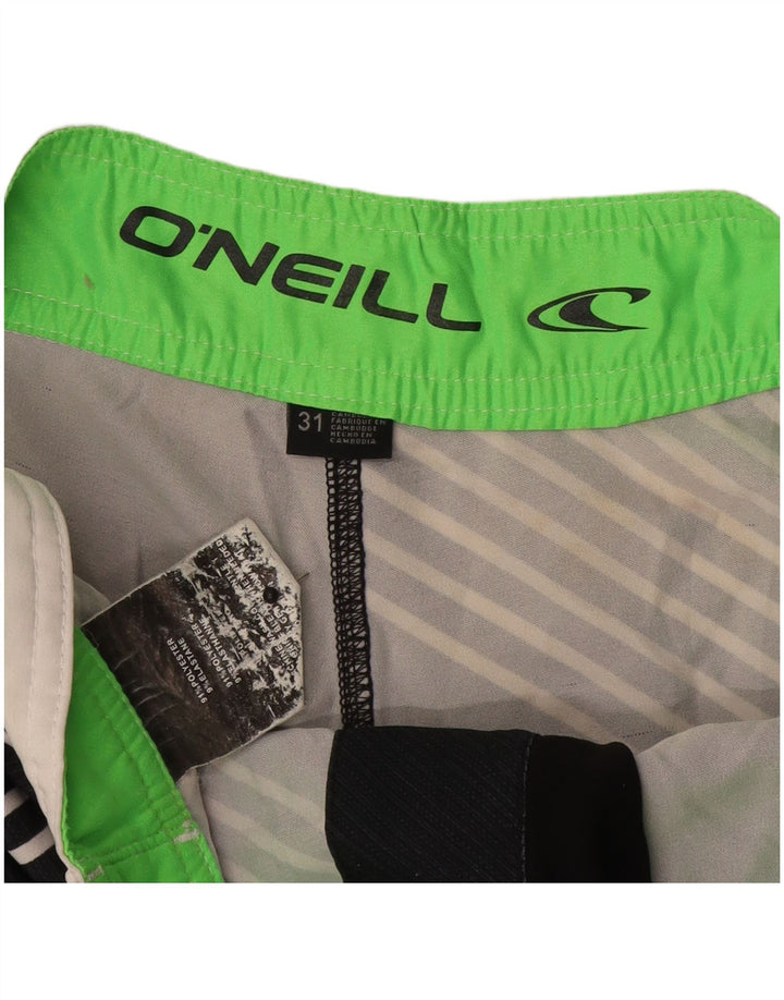 Pantaloncini da bagno grafici da uomo O'Neill in poliestere a righe nere medie