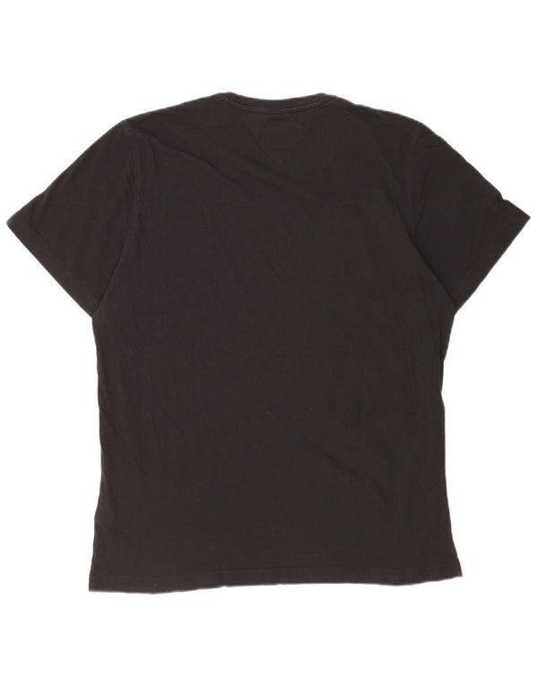 Tommy Hilfiger Mens T-Shirt Top Large Black Cotton